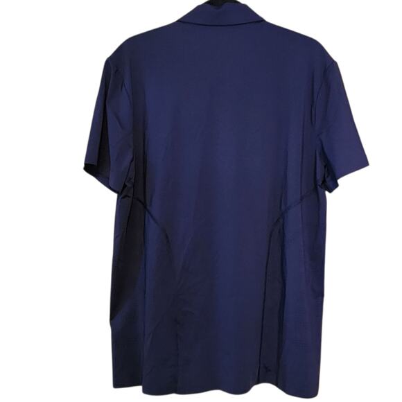 NWT G/FORE Golf Polo Shirt Tech Pique Quarter Zip Perforated in Twilight, sz L - Picture 3 of 12